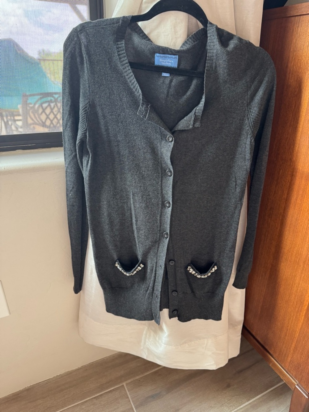 Charcoal Gray Vera Wang Cardigan